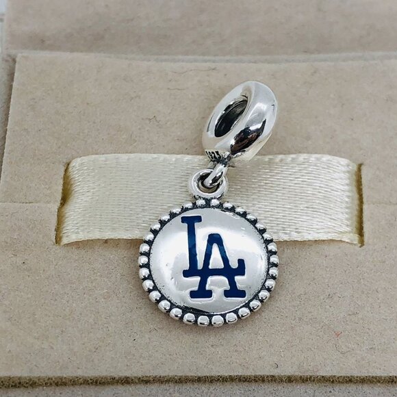🧜🏾‍♀️🎀Pandora Los Angeles Dodgers Charm Color Dangle Charm - Picture 1 of 4
